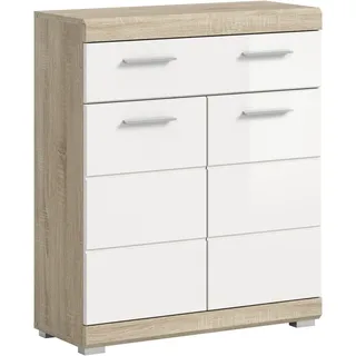 WELLTIME Waschbeckenunterschrank SIENA 2 Tür, 1 Schubkasten 74 x 88 x 31 cm Braun/Weiß