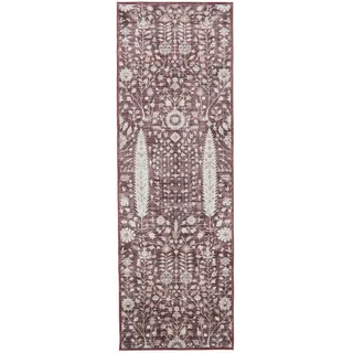 benuta Vintage-Läufer George waschbar 80x240 cm , Bordeaux , Kunststoff , Vintage , Rechteckig , 80x240 cm , Oeko-Tex® Standard 100 , in verschiedenen Größen erhältlich, rutschfeste Unterfläche, waschbar , Teppiche und Böden, Teppiche, Teppichläufer, Läufer