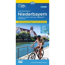 ADFC-Regionalkarte Niederbayern, 1:75.000, mit Tagestourenvorschlägen, reiß- und wetterfest, E-Bike-geeignet, GPS-Tracks Download