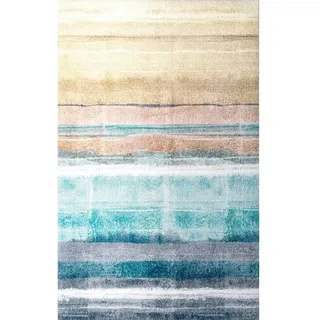 Wash+Dry Frerik Flachwebeteppich 110 x 175 cm Blau/Mehrfarbig