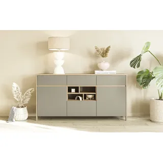 Home Affaire Sideboard HOME AFFAIRE "Stranda, moderner Schrank, Kommode im Scandi-Style, 165 cm breit", eukalyptus skandi, B:164cm H:85cm T:39cm, FSC-zertifizierter Holzwerkstoff, Sideboards, Sideboard, elegante Rahmenoptik, ausreichend Stauraum, vielseitig einsetzbar