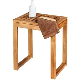 Wenko Badhocker Fondi quadratisch aus Akazienholz 60 x 39 x 30 cm Braun