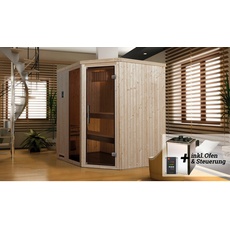 Bild Sauna »Varberg«, (Set), 7,5 kW-Ofen mit digitaler Steuerung, beige