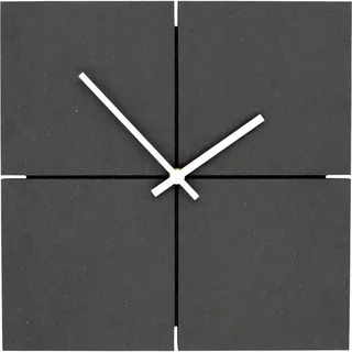 wall-art Wanduhr Minimalistisch MDF Quadratisch Lautlos 30 cm x 30 cm Schwarz