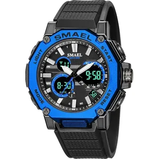 SMAEL TROY Herren Sportuhr - Schwarz Blau, robust und vielseitig KP14132 - Schwarz, Blau