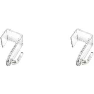 Gardinia Deko-Haken für Fenster und Türen, Für Flügelstärken von 12 mm - 16,5 mm, Montage ohne Bohren, Ideal zur Dekoration, Kunststoff, Transparent (Packung mit 2)