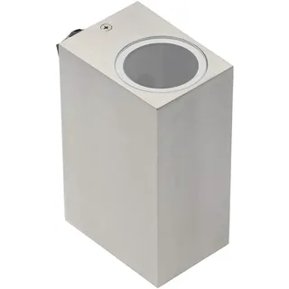 GTV TIAGO Außenwandleuchte, GU10, Inox | DOWN-Light, UP&DOWN-Light, Innenwandleuchte, IP54, Fassadenleuchte