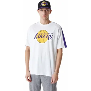 New Era Nba Colour Block Os Los Angeles Lakers Kurzarm-t-shirt - White - M