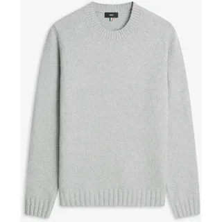 Cinque Strickpullover »CIZAC« Rundhalsausschnitt, Slim Fit, Rippdetails an der Seitennaht, grau