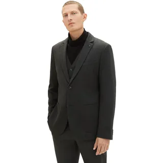 TOM TAILOR Herren Casual Sakko mit Reverskragen, Black Grey Melange, 54