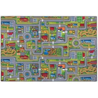 Snapstyle Kinder Spiel Teppich Abenteuerland Bunt , Textil , Abstrakt , Rechteckig , 80x200 cm , Teppiche und Böden, Teppiche, Kinderteppiche