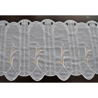 Panneaux STICKEREIEN PLAUEN "Luana" Gr. 8, weiß, B:193cm H:60cm, Voile, Polyester, Gardinen, Panneaux