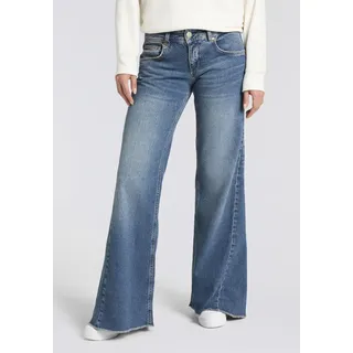5-Pocket-Jeans HERRLICHER "Edna Kama Denim", Damen, Gr. 28, Länge 30, iconic, Denim/Jeans, Obermaterial: 99% Baumwolle, 1% Elasthan, ausgestellt lang, Jeans 5-Pocket-Jeans, Flared Fit, extra Weite