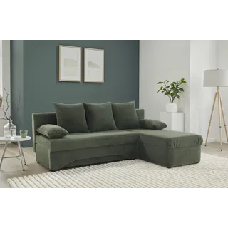 Jockenhöfer Ecksofa Mikrofaser L-Form 3-Sitzer Grün