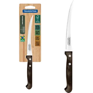 Tramontina LANDHAUS Tomatenmesser, Küchenmesser, rostfreier Edelstahl, Holzgriff FSC, spülmaschinenfest, 13 cm