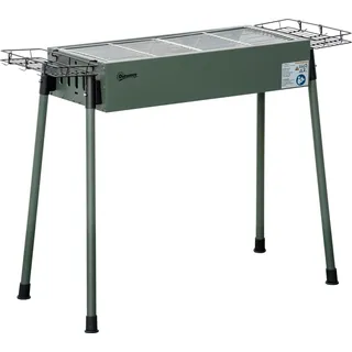 Holzkohlegrill BBQ - Barbecue Grill - 2 Edelstahl-Grillroste - Größe 94 x 39 x 70 cm - Mehrfarbig
