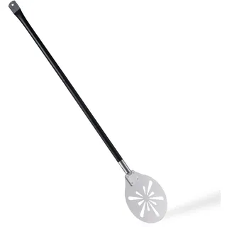 Herogo Pizzaschaufel, 8 Zoll Edelstahl perforiert Pizzaschieber, Metallzubehör Werkzeug mit abnehmbarem Griff, glatte Oberfläche & Backofen sicher, 8 inch
