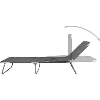 vidaXL Sonnenliege Klappbar mit Rückenlehne Verstellbar Grau - Grau
