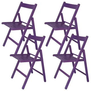ARANAZ S.L. MANUFACTURAS DE LA MADERA Klappstuhl, Buchenholz, Lila, 43 x 47 x 79 cm