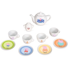 Smoby – Peppa Pig Porzellan-Service – 10-tlg Spielzeuggeschirr-Set mit Tasse, Teller, Zuckerdose, Teekanne, mit Aufdruck, für Kinder ab 3 Jahren