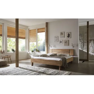 Massivholzbett HOME AFFAIRE "Chavot II", braun (wildeiche), B:166cm H:77cm L:208cm, Betten, Massivholzbett, wahlweise in Kernbuche oder Wildeiche erhältlich