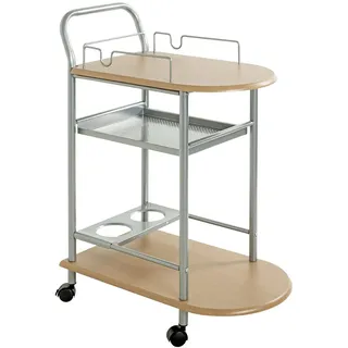 HAKU Küchenwagen alu, buche, MDF, Metall - Maße: B 65 x H 83 x T 35 cm, Style: Modern