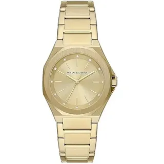 Armani Exchange Uhr für Frauen, Dreizeigeruhrwerk, Edelstahluhr mit 34mm Gehäusegröße