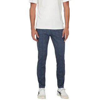 Only & Sons ONSMARK Slim Check Chinos Dress Blues 32 32