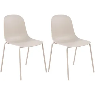 CLP Stapelstuhl 2er Set Kunststoff Hellgrau , 51x85x53 cm , Esszimmer, Stühle