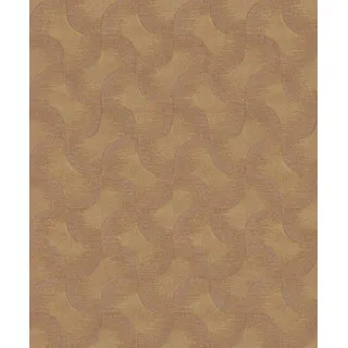 Rasch Tapete 608151 - Einfarbige Vliestapete in Gold mit grafischem Muster und changierendem Metallic-Effekt aus der Kollektion Sky Lounge