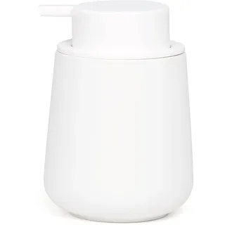 UMLACA Seifenspender Weiss,Wiederverwendbarer Nachfüllbarer Spülmittelspender Keramik Klein 350ml,Geeignet für Spülmittel,Waschmittel,Schaum,Shampoo,Dusche,Bad,Küche(Gummierung)