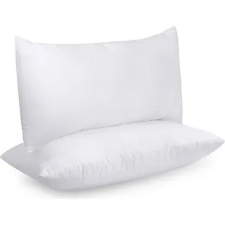 Unyqoos® Kissenfüllungen Set (2x) – 40 x 80 cm, Weiß, silikonisierte Faserfüllung, dauerhaft weich und voluminös, vakuumverpackt, für Sofa & Bett - Weiß
