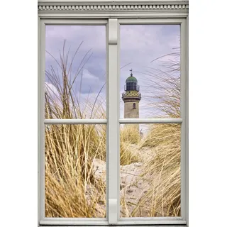 Queence "Leuchtturm", Wandsticker, Wandbild, selbstklebend, 3D, Fenster,