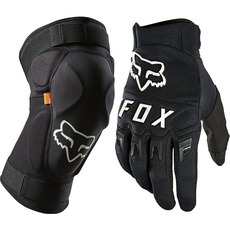 Fox Launch D3O Knee Guard Black, 001, m & Dirtpaw Glove Black Black/White L