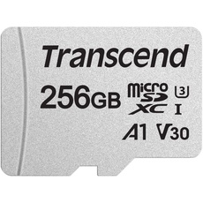 Transcend Highspeed 256GB micro SDXC/SDHC Speicherkarte (für Smartphones, etc. und Digitalkameras) / 4K, U3, V30, A1, UHS-I – TS256GUSD300S-AE (mit Adapter, umweltfreundliche Verpackung)