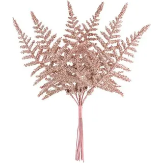 Zweig MagicHome Weihnachten, Farn, roségold, 19 cm
