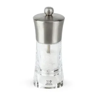 Peugeot OUESSANT Salzmühle, Acryl/Edelstahl, 14 cm, Elegante Mühle für bis zu 6 mm große Salzkristalle, 1 Stück