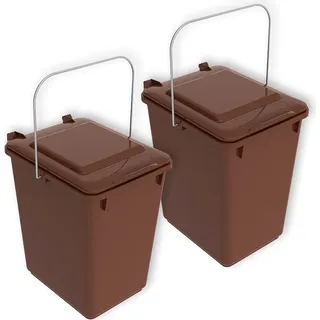 Sulo 2 x Boy Müllbehälter für Küche und Garten 10 Liter im Set braun BIOABFALL - Braun