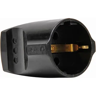 Kopp 183205003 Kunststoff-Schutzkontakt-Kupplung, bruchfest, für Kabelquerschnitt bis 3x1,5mm2, Farbe: schwarz - 5 Stück