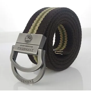 WOAIXI Leinwandgürtel,Mode Canvas Belt, Herren Canvas Tactical Military Belt Mode Doppelring Metallschnalle Jeans Gürtel Für Unisex Herren Gürtel Outdoor Street Style Wild Bund