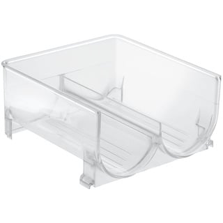 iDesign Fridge/Freeze Binz Weinregal für 2 Flaschen, stapelbarer Flaschenhalter aus Kunststoff, durchsichtig, Transparent, 20.3 x 20.3 x 10.2 cm