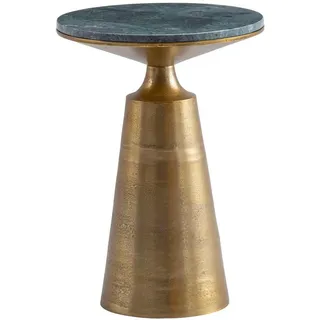 Livetastic Beistelltisch , Grün, Goldfarben , Stein , rund , Sockel , 40x56.5x40 cm , einfacher Aufbau , Wohnzimmer, Wohnzimmertische, Beistelltische, Beistelltische rund