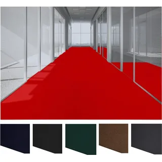 MDEKOR Nadelvlies Teppichboden, Rot, 2m breit, 300 x 200 cm, schwer entflammbar, zum Zuschneiden als Läufer oder Auslegware - Rot