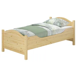 Seniorenbett extra hoch 100x200 Massivholz Kiefer Holz Einzelbett Gäste Zubehör wählbar V-60.40-10ohne Zubehör - Naturbelassen