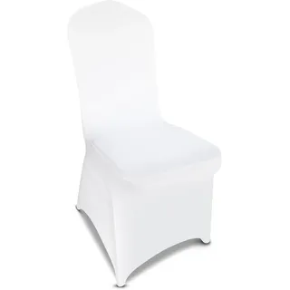 LGJIAOJIAO Stuhlhussen für Esszimmerstühle, vielseitig, dehnbar, Polyester, Spandex, für Esszimmerstühle, Party, Hochzeit, Bankett und mehr, Weiß, 100 Stück