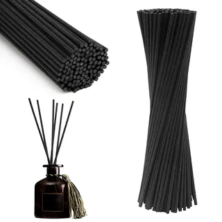 100 Stück Rattanstäbchen, 30 cm x 3 mm Stäbchen für Raumduft, Schwarz Diffuser Stäbchen, Duftstäbchen Nachfüllpack, Diffuserstäbchen, für Ätherische Öle, Zuhause, Büro, Hotel, Spa, Aropatherapie