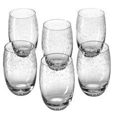 Bild Chateau Trinkgläser 6er Set, Glas-Becher mit floralem Muster, spülmaschinenfeste Wasser-Gläser, Saft-Gläser mit Gravur, 460 ml, 061595
