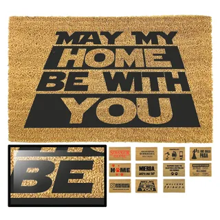 LucaHome Fußmatte für den Eingangsbereich, originelles und lustiges Design, aus natürlicher Kokosfaser, 33 x 60 cm, ideal für Außentüren, Flure und Hauseingänge