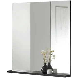 furn.design Badezimmer Spiegel "Design-D" in schwarz Badspiegel mit Ablage 80 x 85 cm - Schwarz