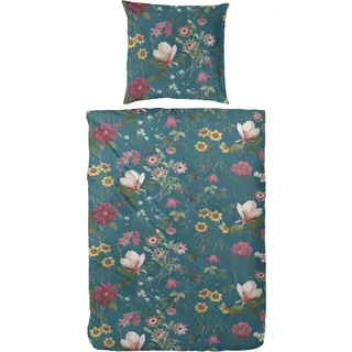 Primera Mako-Satin Wilder Garten grün 155 x 220 cm + 80 x 80 cm